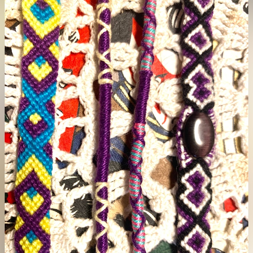 Handmade Braided Bracelets Melody of Purples